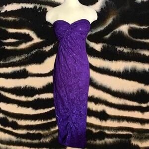 Morgan & Co. Vibrant Purple Strapless Dress